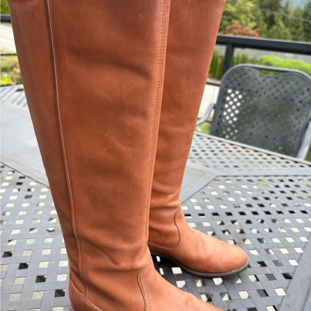 3 X $22, Lacoste Elegant Brown Leather Knee-High Boots